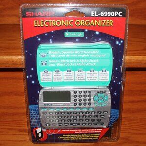 3/$55❤️new SHARP Electronic Organizer EL-6990PC English Spanish Word Translator